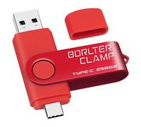 Clé USB Type C 256 Go, BorlterClamp Mémoire Stick Double Connecteur USB C 3.0 U Disque Flash Drive pour Smartphone Android Samsung S10/S9/S8, Huawei Honor, LG, Tablette et Ordinateur (Rouge)