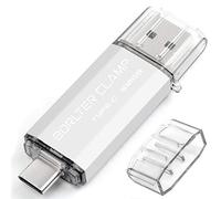Clé USB Type C 512 Go, BorlterClamp Double Connecteur Mémoire Stick USB A et C 3.0 OTG U Disque pour Smartphone Android Samsung S10/S9, Huawei Honor, etc., Tablette et Ordinateur (Argenté)
