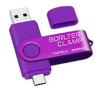 Clé USB Type C 512 Go, BorlterClamp Mémoire Stick Double Connecteur USB C 3.0 U Disque Flash Drive pour Smartphone Android Samsung S10/S9, Huawei Honor, etc., Tablette et Ordinateur (Violet)