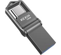 Clé USB Type C 64Go Mini Cle USB 3.0 128 Go Dual OTG Métal Étanche 2 en 1 Clef Memory Stick pour PC Dell XPS Console de Jeux et Android Type C Smartphones (Honor Xiaomi Oneplus), Noir