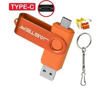 Clé USB TYPE-C, Capacité réelle Pen Drive, Clé gratuite JOMemory Stick Creative Business Gift Red U Disk-128 Go-Orange