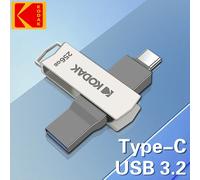 Clé USB Type-C en métal, interface USB 3.2, disponible en 128 Go/64 Go/32 Go, modèle K273, lecteur USB 2-en-1 avec cordon, convient pour les clés, les smartphones, les ordinateurs portables, les ordin