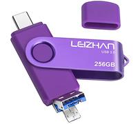 Clé USB Type C/Micro USB/USB 3.0, 3 en 1 Flash Drive OTG pour Huawei P20 P10 Samsung S21 S20 Smartphone Android PC Tablette (Violet,256Go)