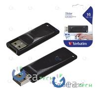 Clé Usb Verbatim 2.0 Store N'Go 16GB Mémoire Slider Noir