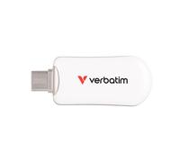 Clé USB Verbatim 30230 256Go Type-C USB 3.2 Gen 1 - Lecture 100MB/s, Ecriture 25MB/s - Boîtier Zinc/Plastique Blanc, 49x20.5x8.2mm
