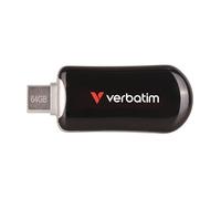 Clé USB - VERBATIM - Plectra - 64 Go - USB 3.2 Gen 1 - USB-C - Noir