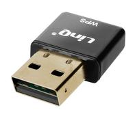 clé USB WiFi 300Mbps Adaptateur réseau Bouton WPS Ultra-compact LinQ Noir
