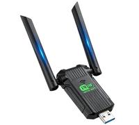 Clé USB WiFi Puissante AC 1300Mbps, Carte USB 3.0 Double Bande 2.4/5GHz Antenne Carte Dongle WiFi 5dBi Longue Portée, Adaptateur Double Antenne pour PC Laptop, Compatible avec Windows 11/10/8/7/XP