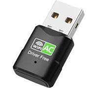 Clé USB WLAN, adaptateur WLAN AC600 Mbit/s double bande (433 Mbps 5 GHz/150 Mbps 2,4 GHz) avec pilote intégré, adaptateur USB WiFi