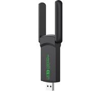 Clé USB WLAN pour PC, clé Internet 1300 Mbps USB 3.0 Dual Band 2,4 GHz/5 GHz, adaptateur WLAN PC avec 2 antennes pour ordinateur portable/bureau, prend en charge Windows 11/10/8.1/8/7/Vista/XP