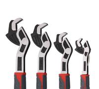 Clé variable autobloquante - 15,2 cm, 20,3 cm, 25,4 cm ou 30,5 cm en acier au chrome vanadium adapté avec poignée TPR adaptée à trois côtés pour écrous, boulons, tuyaux - Clé à tuyau de qualité