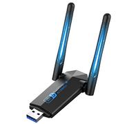 Clé WiFi, ElecMoga Cle WiFi Puissante AC1300 Mbps USB 3.0 Double Bande Antenne WiFi 2.4G / 5GHz Dongle WiFi PC/Laptop/Desktop/Tablet, Compatible avec Windows 11/10/8/7/XP, Mac OS X black