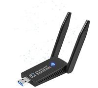 Clé WiFi Puissante AC1300Mbps, Adaptateur Réseau sans Fil, USB 3.0, Antennes à Gain Elevé, Dongle Carte WiFi pour PC, 2.4G/5GHz Bi-Bande, Compatible avec Windows 11/10/8.1/8/7 et macOS 10.9-10.15