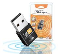 Clé WiFi USB Double Bande 2,4/5 GHz, antenne WiFi 600 Mbps, Plug and Play, Adaptateur réseau sans Fil pour PC/Ordinateur de Bureau/Tablette/Ordinateur Portable, Compatible avec Windows, Mac OS X