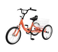 CLEADONG Vélo enfant 16 pouces à 3 roues pour garçons et filles de 7 à 10 ans, orange clair
