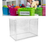 Clean Figure Affichage, Boîte D'affichage en Plastique pour Objets de Collection avec Base en Bois, Boîtier de Poupée, Rangement à Domicile Toys 14.3x8.7x10.7in (White)