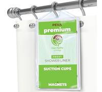 Clean Healthy Living Rideau de Douche PEVA de qualité supérieure avec aimants et ventouses - 70 x 71 po de Long.
