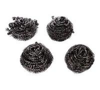 Clean House - Lot de 4 Tampons à Récurer "Boule" 6cm Gris Gris G