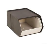 Clean-Line Boîte de rangement empilable en polypropylène pour ranger des articles de papeterie, des cosmétiques et un usage quotidien de petits objets sur le bureau (marron et blanc)