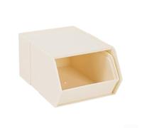 Clean-Line Boîte de rangement empilable en polypropylène pour ranger les articles de papeterie, les cosmétiques et une utilisation quotidienne de petits objets sur le bureau (beige)