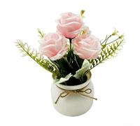 Clean Line Ensemble de plantes artificielles en pot de style nordique pour décoration de table d'intérieur avec attention au réalisme texturé (rose)