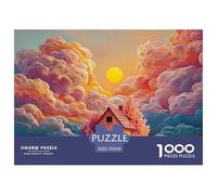 Clean Lines Pink House Illustration 1000 Pcs Carton Premium Coffret De Puzzles Bold Color Urban Stimulant Et Éducatif Jeu Créatif Puzzles pour Adultes Et Enfants 70x50cm/1000pcs