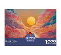 Clean Lines Pink House Illustration 1000 Pièces Carton Extra-épais Coffret De Puzzles Bold Color Urban Stimulant Et Éducatif Défi Unique Puzzles pour Adultes Et Enfants 38x26cm/1000pcs