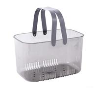 Clean-Look Panier de douche transparent pour ranger bouteilles, gants de toilette et éponges avec drainage fonctionnel et facilité de transport léger (gris)