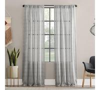 Clean Window Panneau de Rideau Anti-poussière texturé, Gris, 52" x 63"