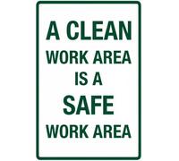 Clean Work Area Safe Work Area Vintage Metal Sign Factory 8 X 12 in