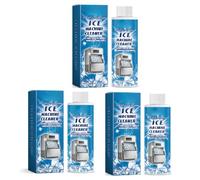 Cleaner de machine à glace et descaler 3,38 fl oz, comprimés de nettoyage de machine à glace, solution de nettoyant pour fabricant de glace compatible avec toutes les grandes marques, le nettoyeur de