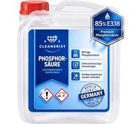 Cleanerist Acide Phosphorique 85% H3PO4 E338 Bidon 5 Litres Bec Verseur - Convertisseur Rouille Puissant Détartrant Nettoyant Urinaire Entretien Métal Sanitaires Pur - Qualité Premium Pro