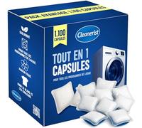 Cleanerist - Lessive en capsules tout-en-1 - 1100 lavages (1100 pods / 20 kg) - lessive universelle pour blanc, couleurs et linge clair - poudre soluble rapide - parfum frais