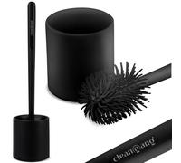 Cleangang - Brosse WC B!Rush pour Un Nettoyage en Profondeur et Facile en Noir - Brosse WC avec Poils en Silicone pour Une hygiène maximale - Brosse WC à séchage Rapide au Design Intemporel - 1 pièce