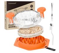 Cleangor Broyeur de Poulet, Hachoir Manuel avec Poignée Ergonomique et Couvercle Transparent, Lavable au Lave-Vaisselle, Ensemble de Hachage pour Poulet et Porc avec Brosse et Fourchette (1, Orange)