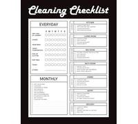 Cleaning Checklist: Daily Weekly and Monthly Cleaning Schedule Checklist Planner | Household Chores with Check Lists | House Cleaning Planner and Organizer