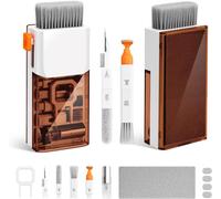 Cleaning Kit for iPhone Airpods Keyboards Computers and Tablets, Multifunctional Screen Cleaner for Headphones, Phones, Cameras, All-in-One with Patent ¿ Brown