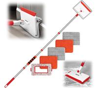 Cleaning Mop With 142 Cm Long Handle,Baseboard Cleaner,1 Hard Bristle Brush,2 Chenille And 2 Microfiber,Duster For Floor,Ceiling,Window,Tiles