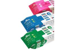 Cleanizi Lot de 6 paquets de lingettes de nettoyage extra épaisses et extra larges pour sol, cuisine, salle de bain, formule sans rinçage non marquante