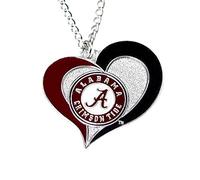 Cleanlapsports NCAA Alabama Crimson Tide Swirl Cœur Collier Charm Cadeau