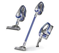 CLEANmaxx aspirateur cyclone sans fil, sans sac, avec batterie rechargeable | Aspirateur de sol et aspirateur à main 2 en 1, puissant et économe en énergie [bleu/argent]