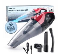 CLEANmaxx Aspirateur Sans Fil à Main à Batterie Auto KFZ Noir/Rouge