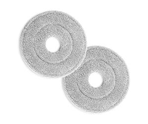 CLEANmaxx Lot de 2 serpillères Power Spin-Mop - en Microfibre absorbante - pour Tous Les sols et lavables en Machine à 40 °C - Pièce de Rechange - Diamètre : 23 cm