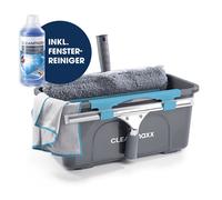 CLEANmaxx Nettoyant de Fenêtre Set Nettoyer Essuie-Glace Raclette Seau Produits