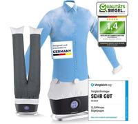 CLEANmaxx presse à repasser avec fonction vapeur pour chemises et chemisiers + accessoire pour pantalons - argent/noir