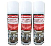 Cleanprince 3 Pièce à 300 ML Inox Sprays pour Entretien de L' Acier D'Acier Inoxydable - Nettoyeur Produit Nettoyage Hotte Cuisine Balustrade Rampes en Réfrigérateurs Fours à Micro-Ondes Rinçage