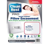 CleanRest Nettoyer Rest Pro étanche, d'allergies et Blocage des punaises de lit Taie d'oreiller Anti-acariens, Standard/Queen