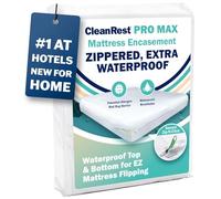 CleanRest Pro Max Housse de matelas avec fermeture éclair brevetée Zip-N-Click pour une protection sécurisée contre les punaises de lit pour les palmes de matelas fréquentes (lit simple)