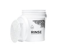 CLEANTECH CO Seau de Lavage 20L avec Grille filtrante et Couvercle - idéal pour Les déplacements et Le Detailing - Rinse - Blanc