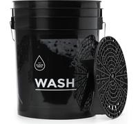 CLEANTECH CO Set 2 pièces, Seau de lavage auto avec poignée métallique 20L, tamis à saletés, Noir, Préparation voiture, Lavage, Accessoires voiture, Autos